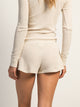 HARLOW ALLIE WAFFLE MELANGE SHORT - OATMEAL