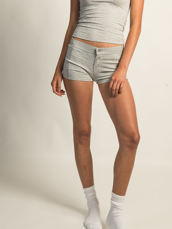 HARLOW BRIAR STRIPE SHORT - HEATHER GREY