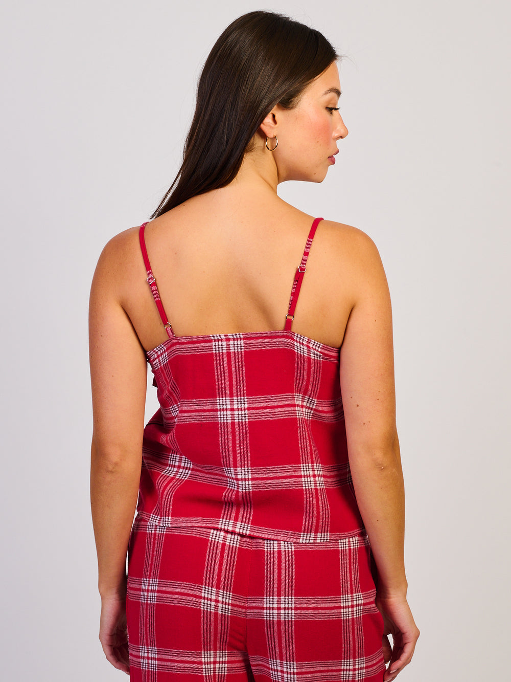 HARLOW PLAID TANK TOP - RED/WHITE