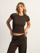HARLOW HARLOW ALLIE WAFFLE TEE - CHOCOLATE - Boathouse