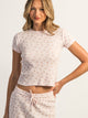 HARLOW HARLOW ALLIE WAFFLE TEDDY TEE - BABY PINK - Boathouse