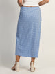 HARLOW HARLOW MIDI SLIT SKIRT - BLUE - Boathouse