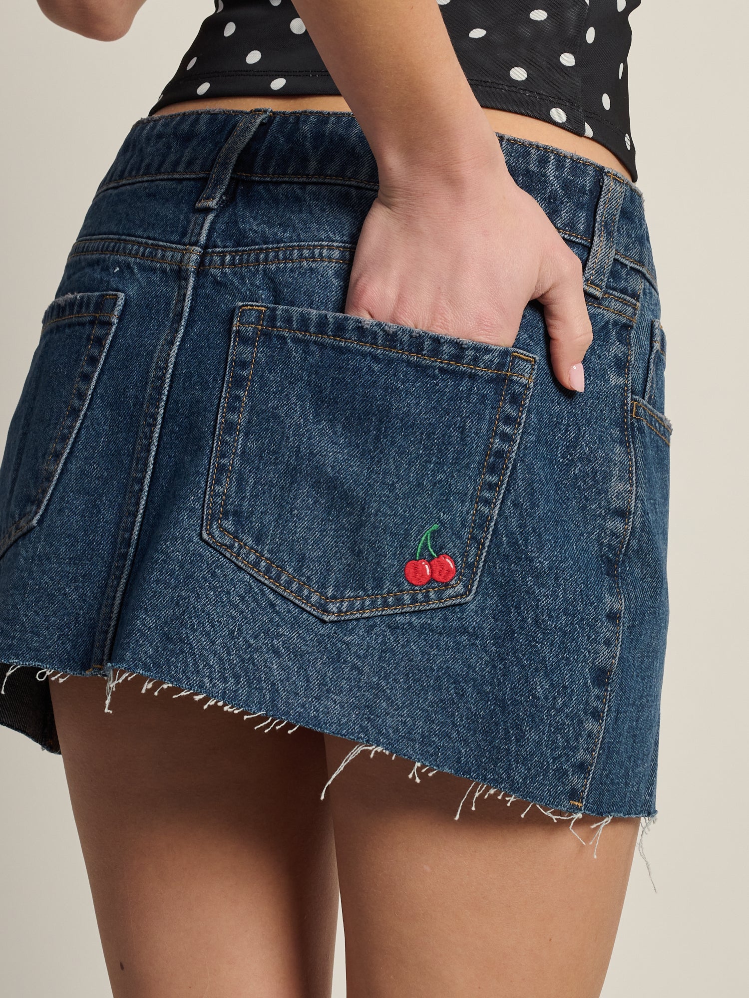 JUPE-SHORT EN DENIM HARLOW DAISY - BRODÉE
