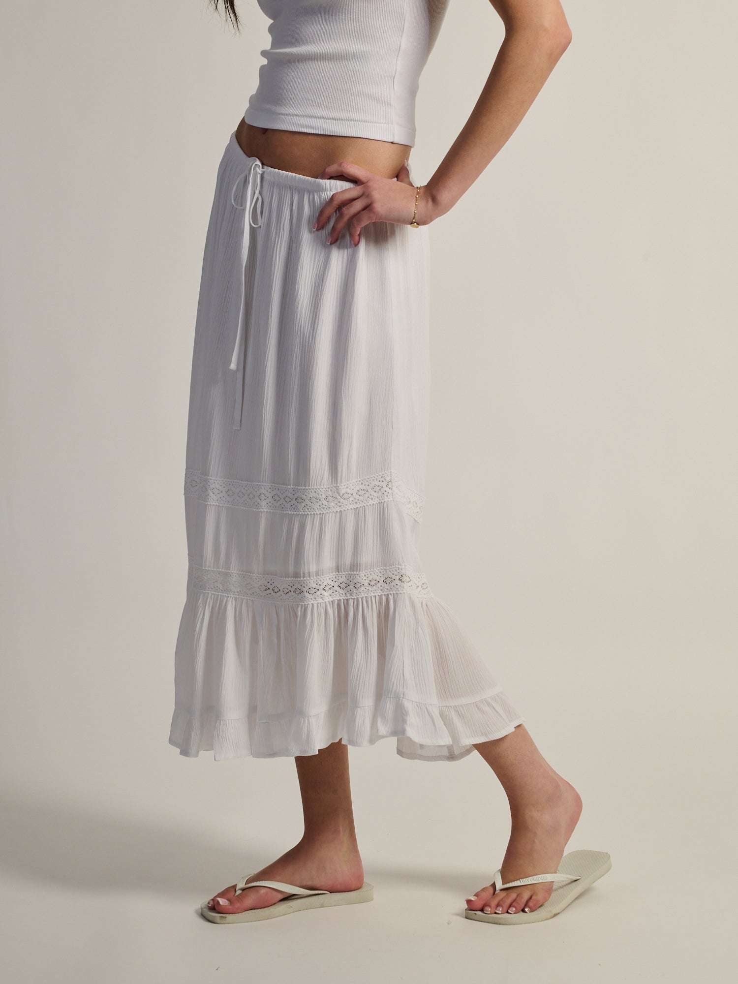JUPE HARLOW FLORA - BLANC