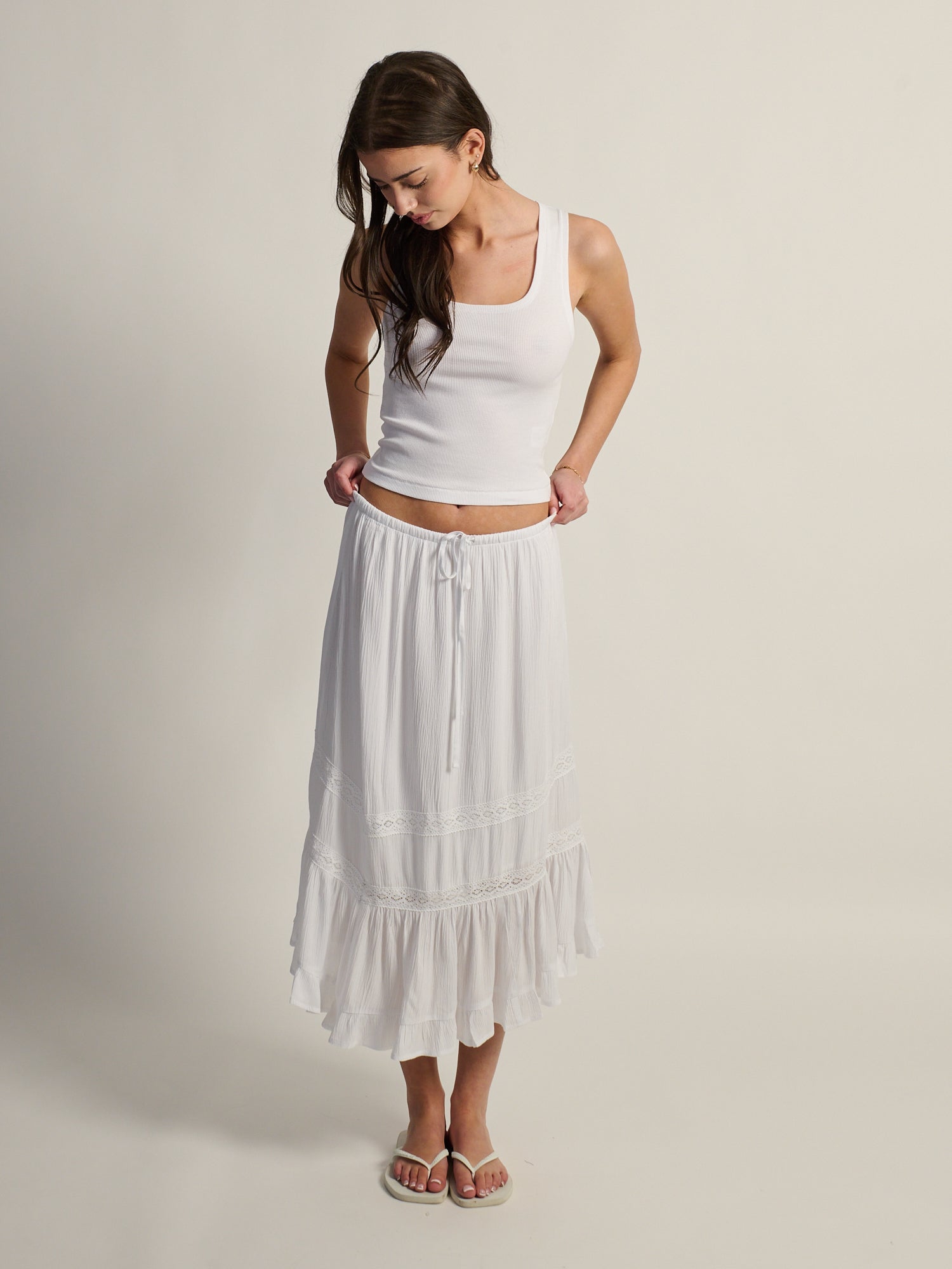 JUPE HARLOW FLORA - BLANC