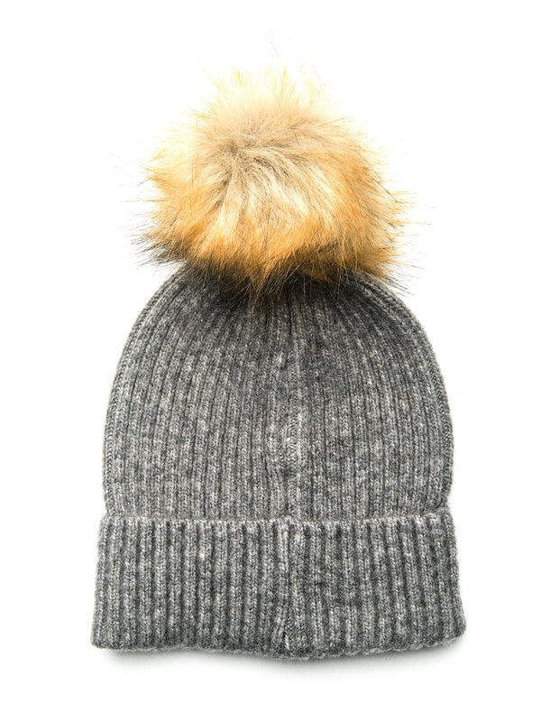 HARLOW RIBBED FAUX FUR POM - CLEARANCE