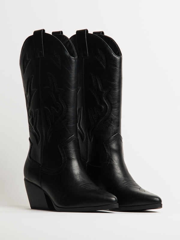 BOTTE HAUTE HARLOW STASSIE COWBOY POUR FEMME - NOIR