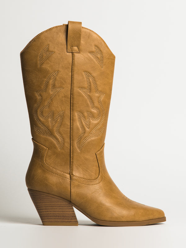 WOMENS HARLOW STASSIE COWBOY BOOTS - TAN