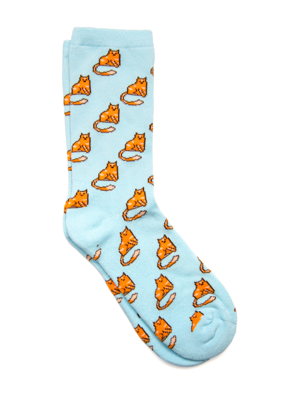 CAT PRINT SOCK - BLUE