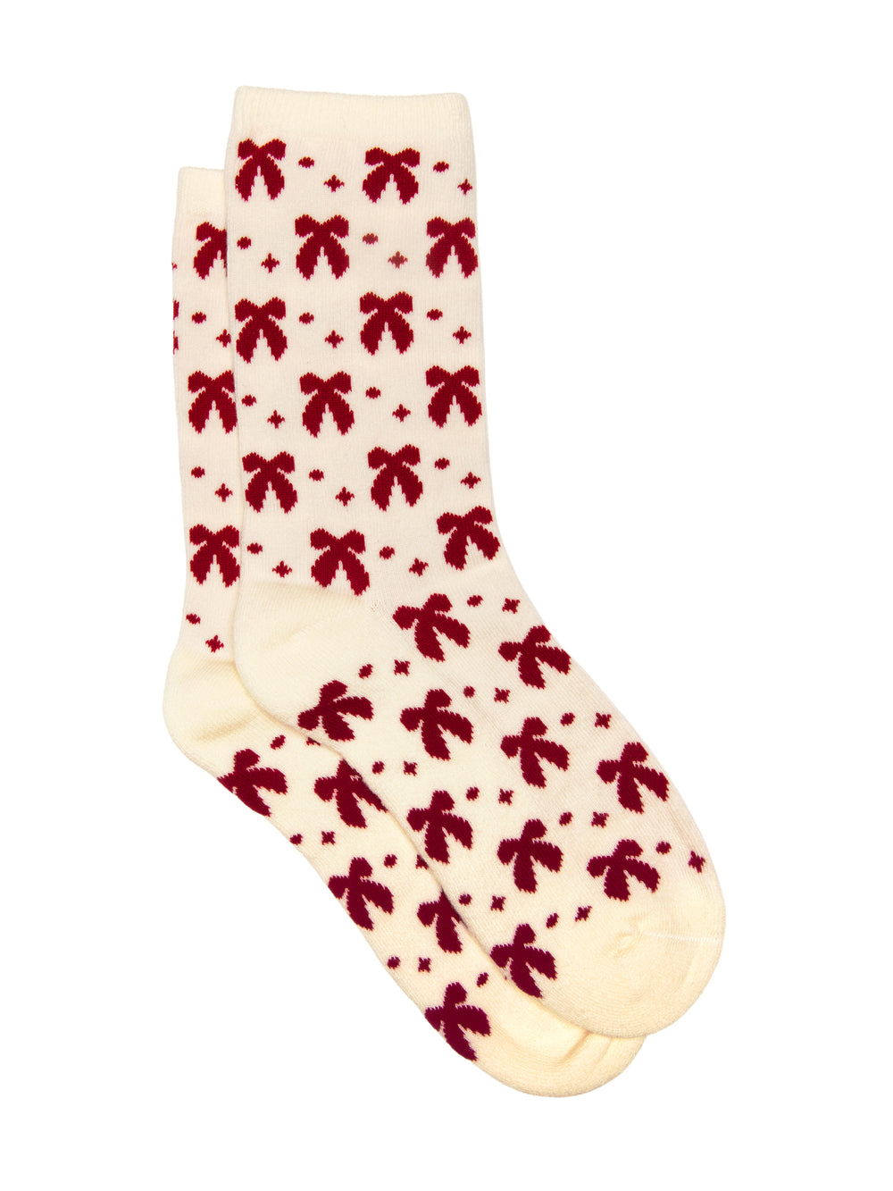 HARLOW BOW PRINT SOCK - CRÈME