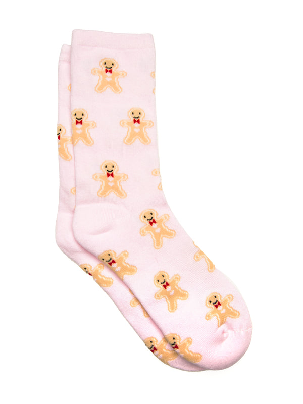 GINGERBREAD PRINT SOCKS - ROSE