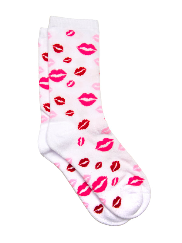 KISS PRINT SOCKS - WHITE