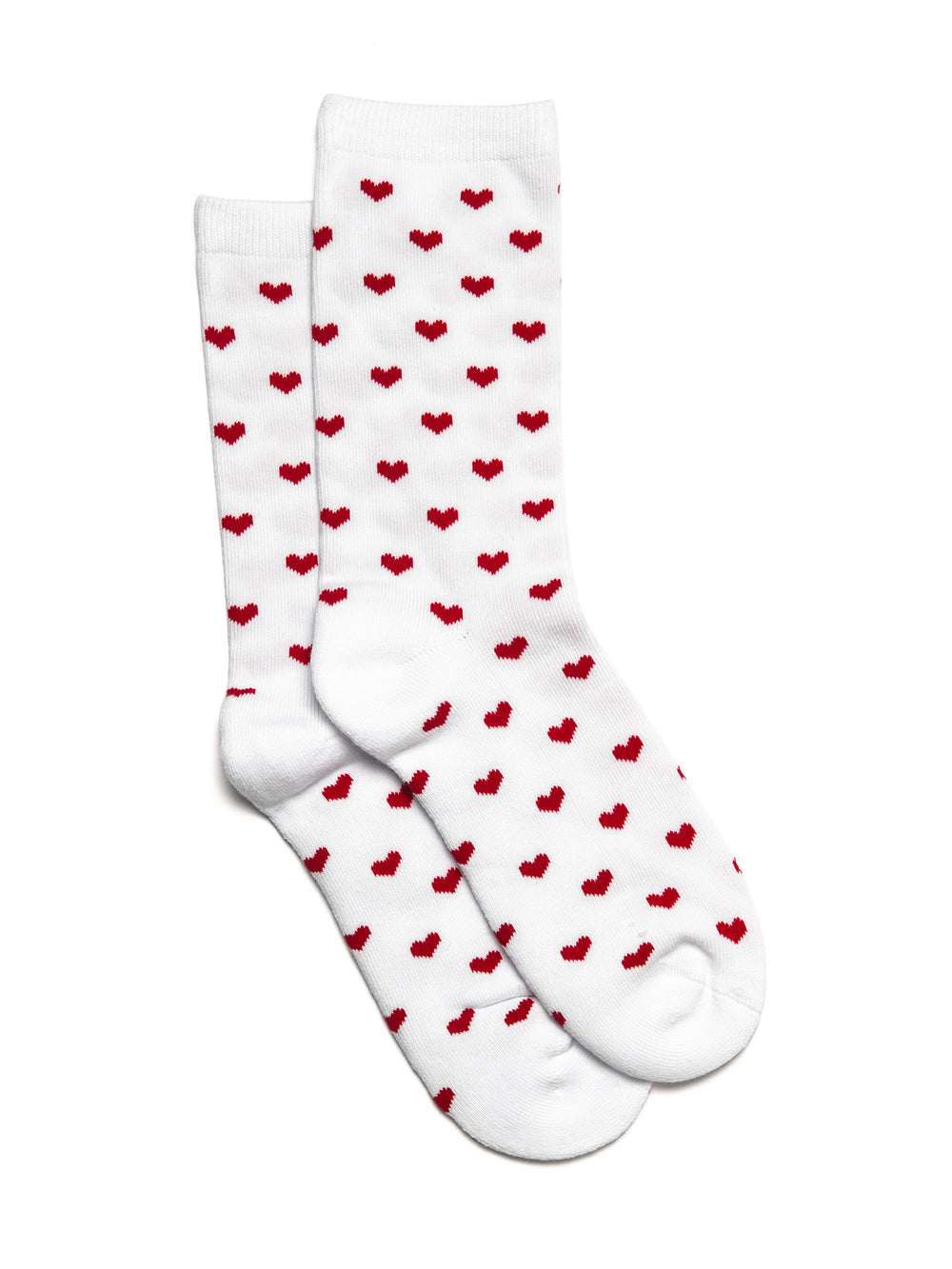 HEART PRINT SOCKS - WHITE