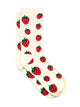 STRAWBERRY PRINT SOCKS - CREAM