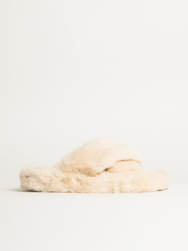 WOMENS HARLOW CROSSOVER SLIPPER - CREME