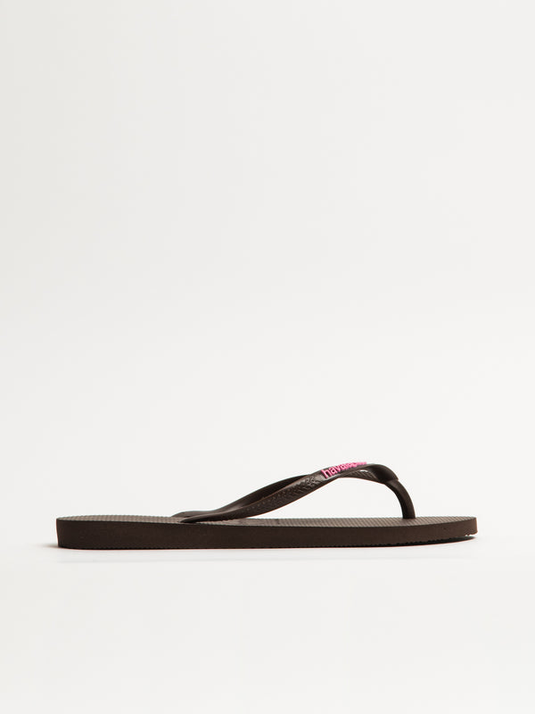 WOMENS HAVAIANAS SLIM SPARKLE ME - BROWN