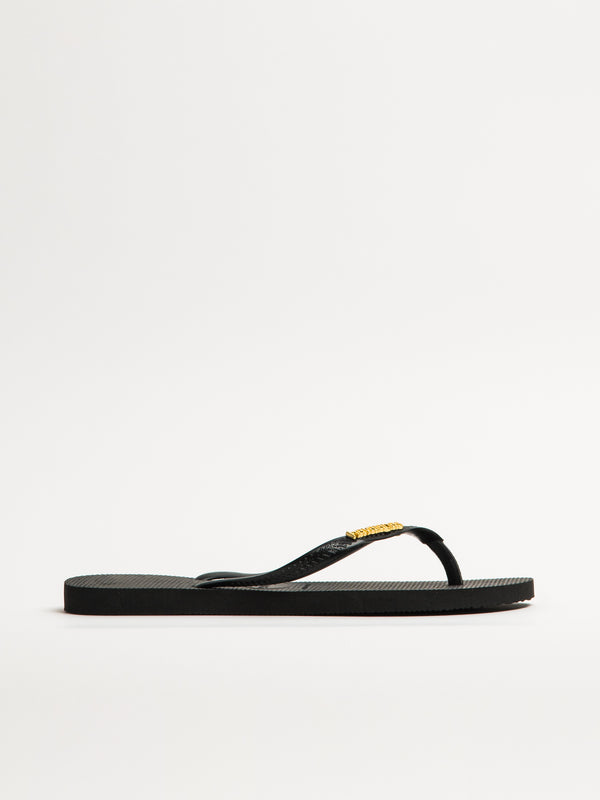WOMENS HAVAIANAS SLIM LOGO METALLIC -BLACK