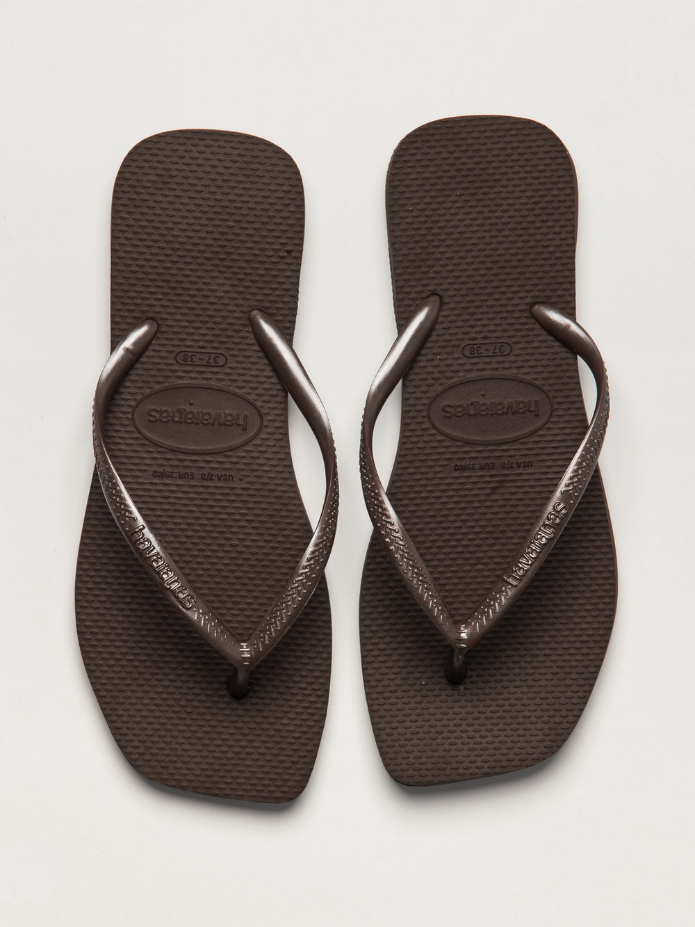 WOMENS HAVAIANAS SLIM SQUARE SANDALS - DARK BROWN