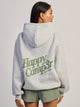 HAPPY CAMPER HEATHER GRAY PUFF SERIES HOODIE