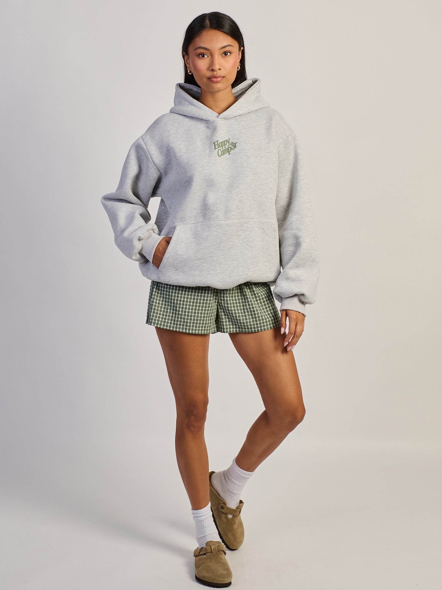HAPPY CAMP3R HEATHER GRAY PUFF SERIES HOODIE