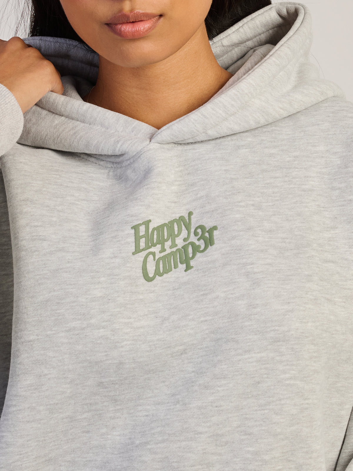 HAPPY CAMP3R HEATHER GRAY PUFF SERIES HOODIE