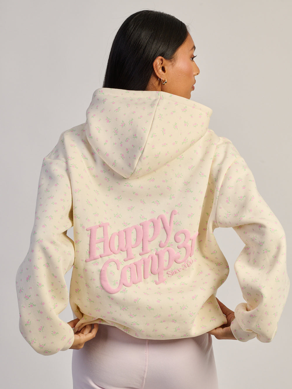HAPPY CAMPER SWEAT À CAPUCHE BLUSH CRÈME AU BEURRE