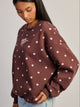 HAPPY CAMPER COCOA DOT CREWNECK