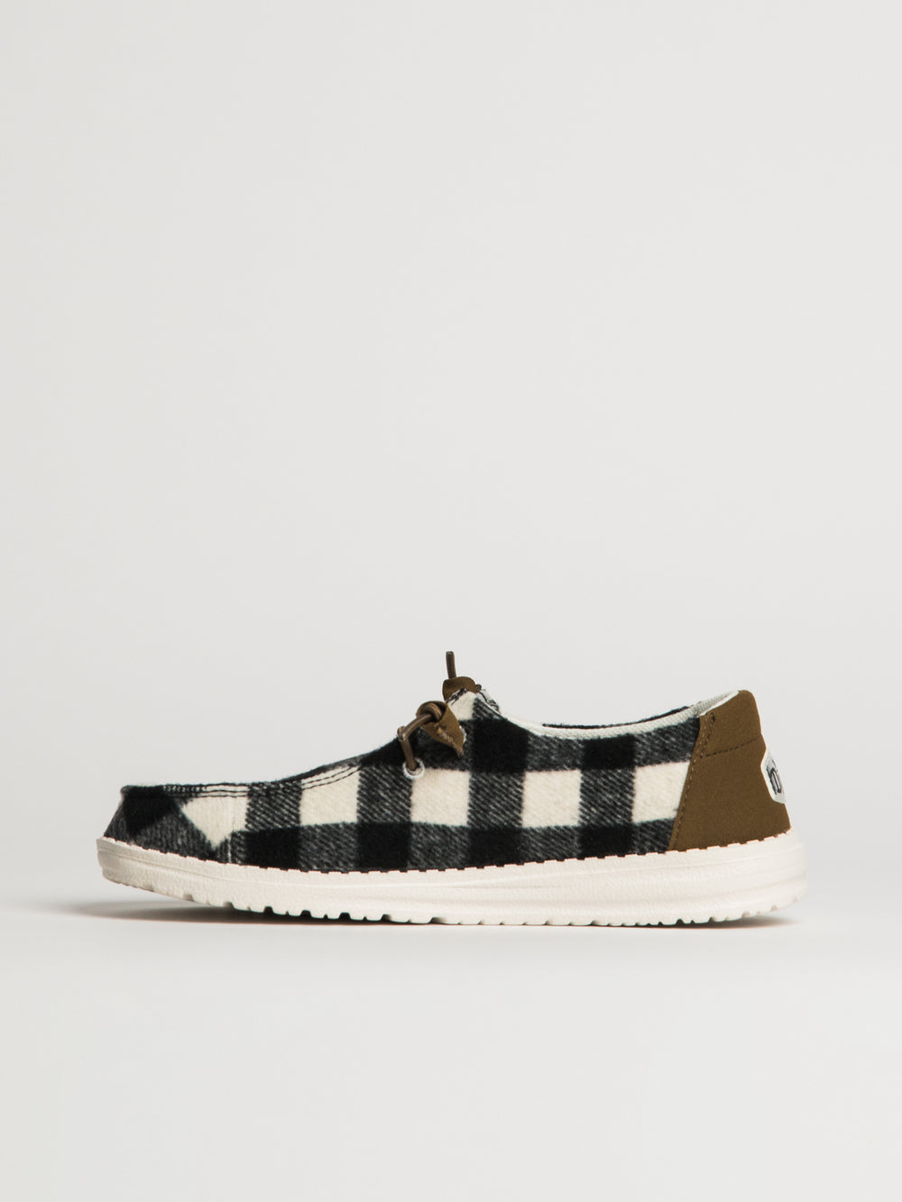 WOMENS HEYDUDE WENDY BUFFALO PLAID - WHITE/BLACK