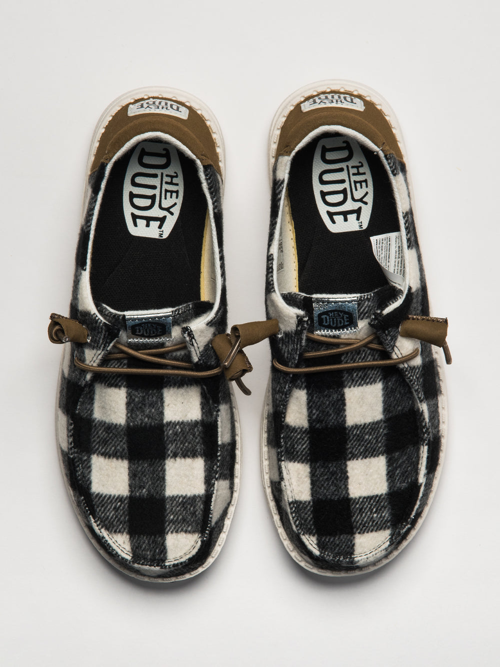 WOMENS HEYDUDE WENDY BUFFALO PLAID - WHITE/BLACK