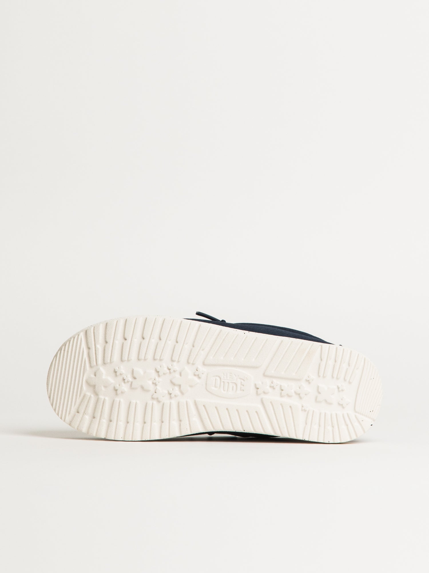 KIDS HEYDUDE WALLY YOUTH STRETCH CANVAS - NAVY