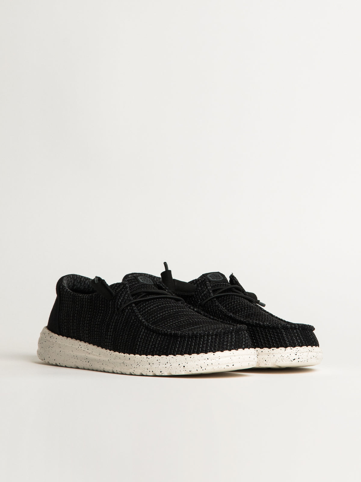 WOMENS HEYDUDE WENDY STRETCH SOX SNEAKER - BLACK/WHITE