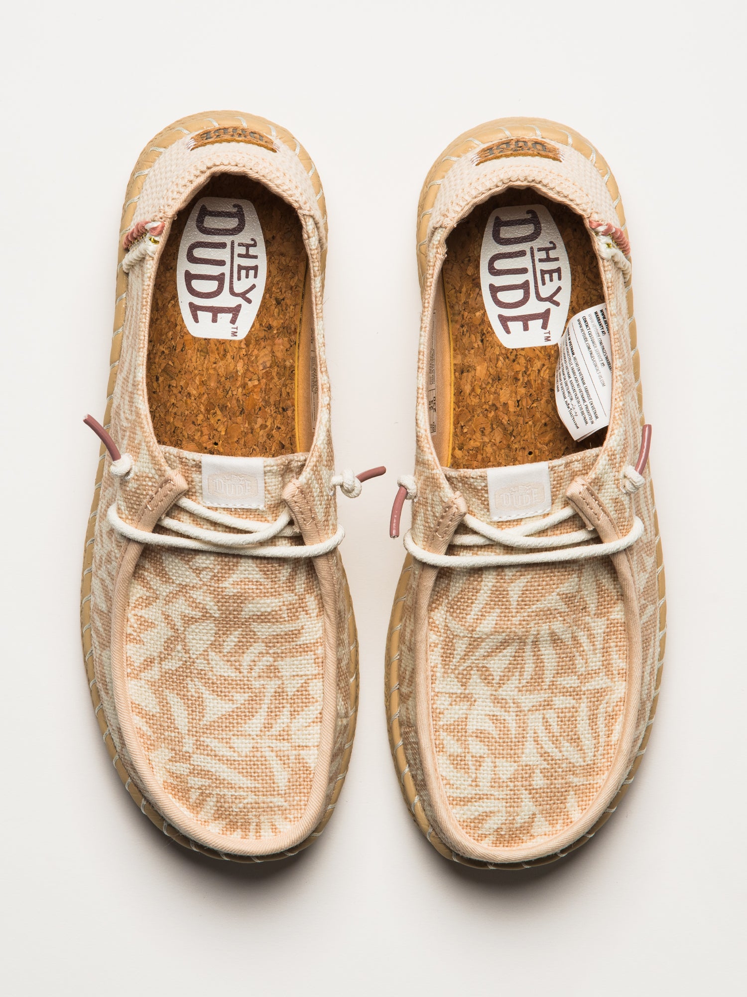 (取寄) ヘイ デュード レディース ウェンディ エスパドリーユ レトロ パーム Hey Dude women Wendy Espadrille Retro Palm Downtown Brown/Egret WOMENS HEYDUDE WENDY RETRO PALM ESPADRILLE