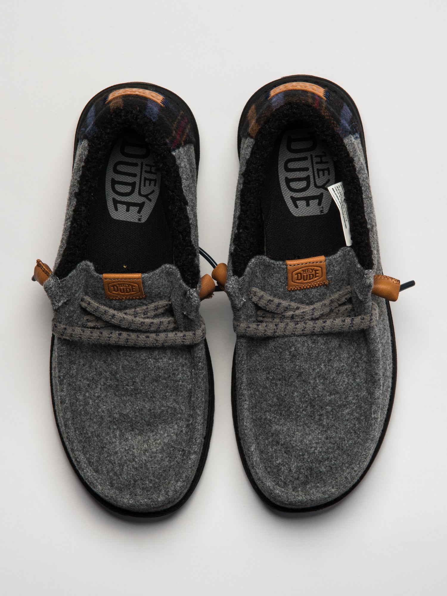 MENS HEYDUDE WALLY COZY PLAID - GREY