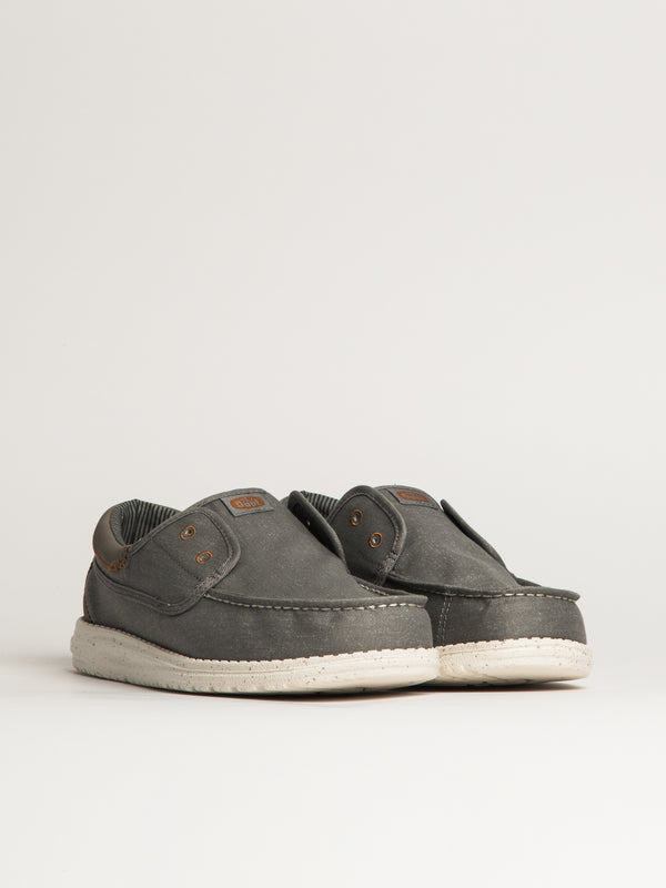 MENS HEY DUDE WALLY CRUZ STRETCH CANVAS - GREY