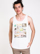 HIPPYTREE MENS COLLAGE TANK - WHITE - CLEARANCE - Boathouse