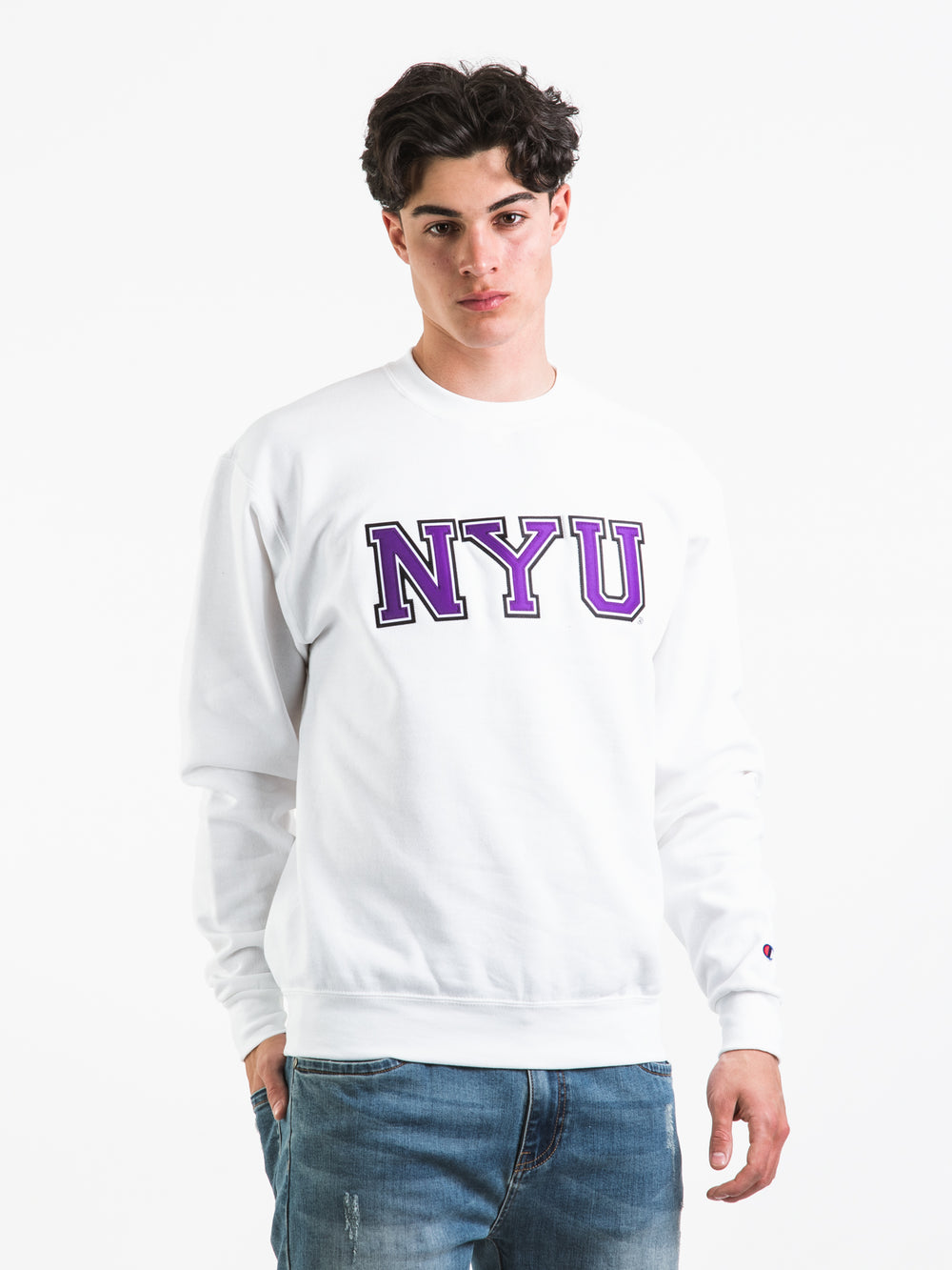 Nyu champion crewneck Clearance