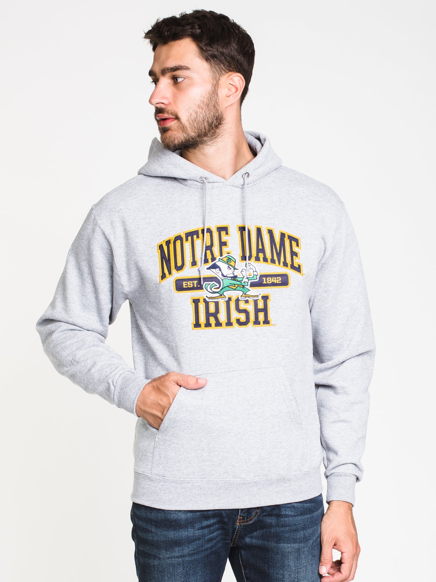 CHAMPION ECO POWERBLEND NOTRE DAME UNIVERSITY HOODIE CLEARANCE