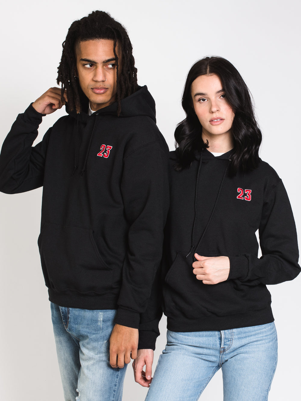 23 EMBROIDERED HOODIE - BLACK - CLEARANCE