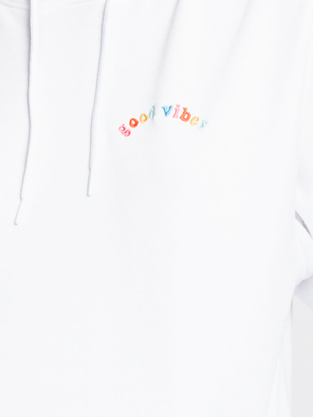 HOTLINE APPAREL UNISEX WOGOOD VIBES EMBROIDERED HOODIE - WHT - CLEARANCE