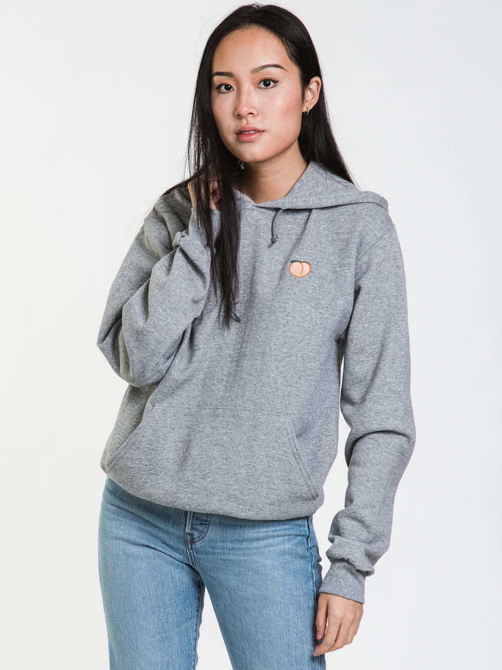 PEACHY EMBROIDERED HOODIE - CLEARANCE