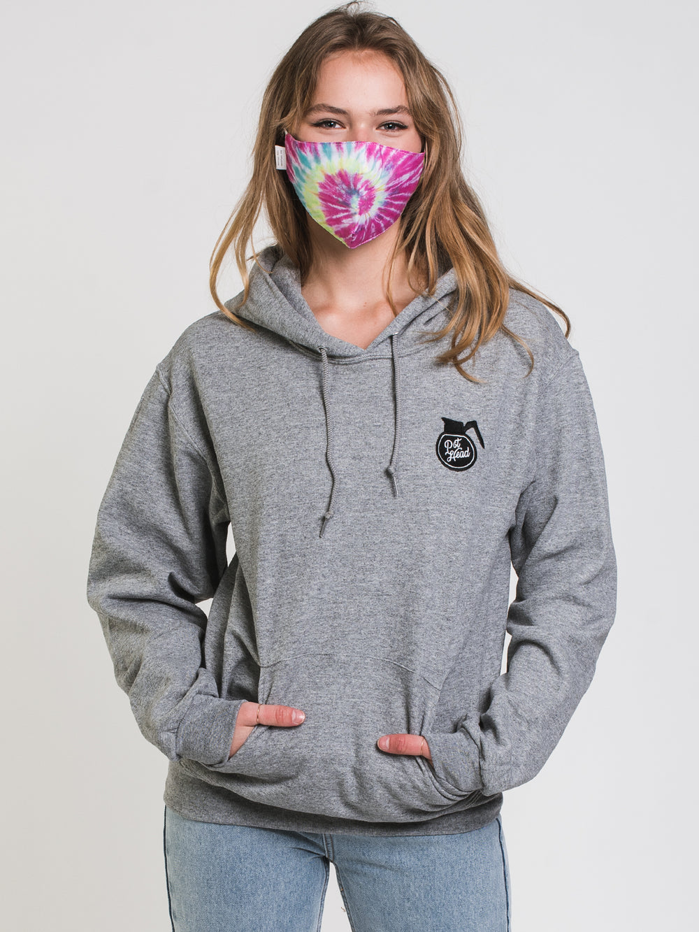 HOTLINE APPAREL UNISEX POT HEAD EMBROIDERED HOODIE - OX GREY - CLEARANCE