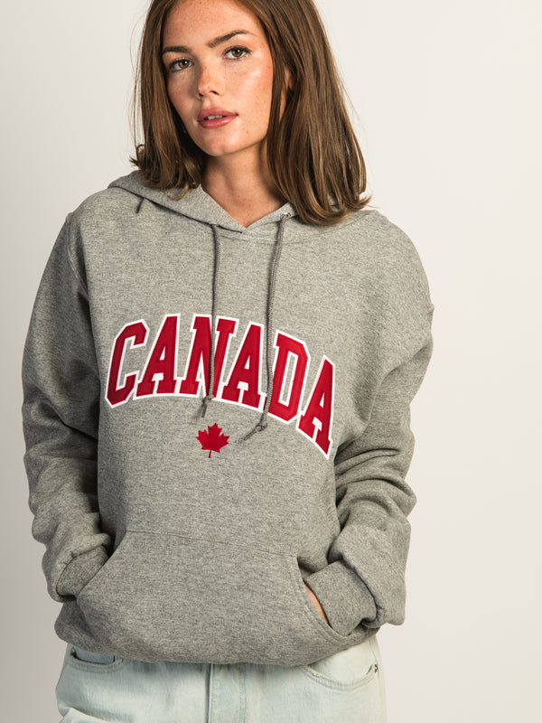 HOTLINE APPAREL CANADA EMBROIDERED HOODIE - HEATHER GREY