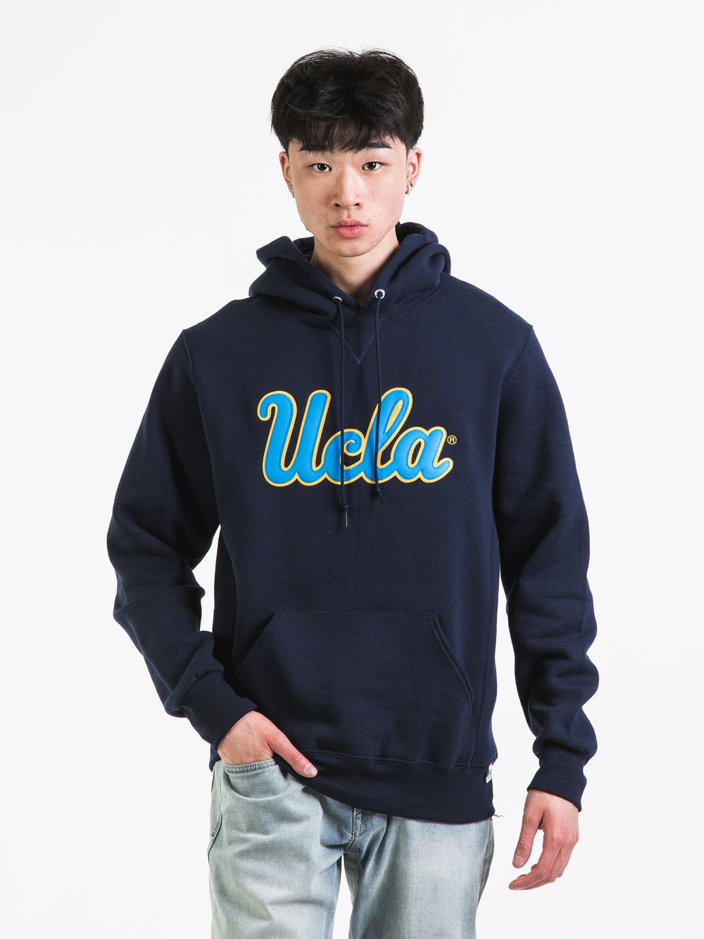Russell Athletic UCLA Script Constrast Stitch Hoodie Navy