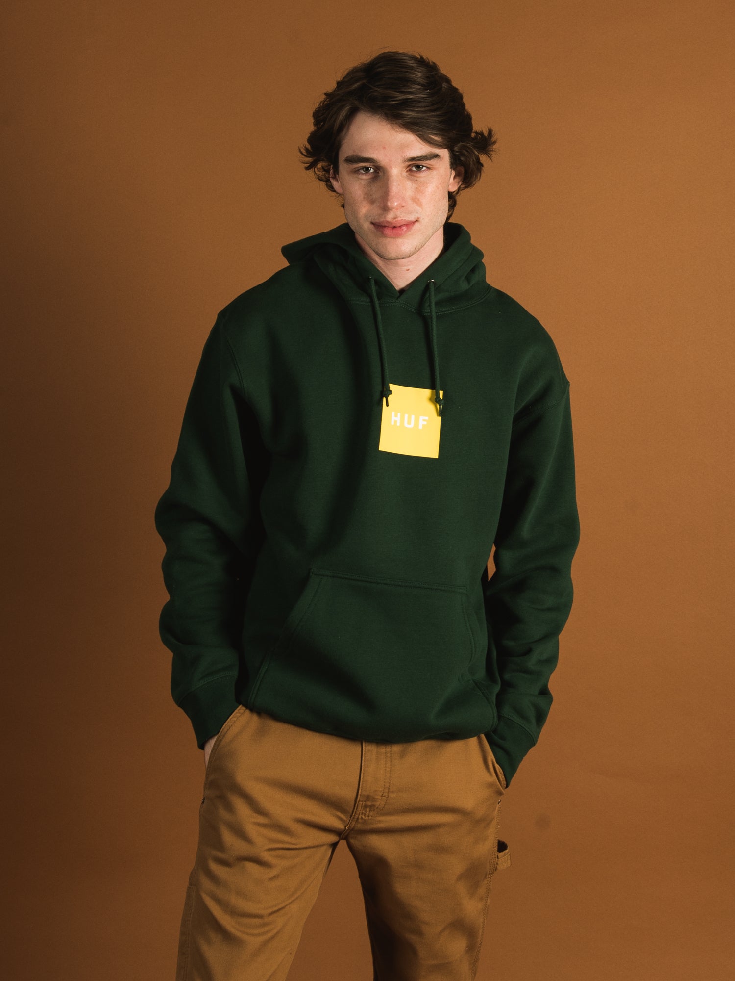 Green box logo store hoodie