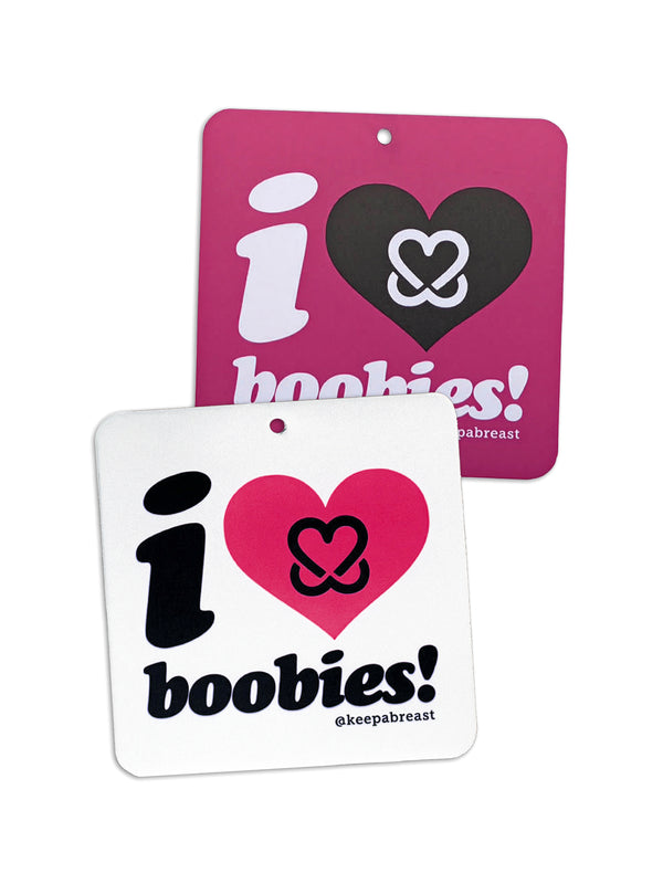 KEEP A BREAST FRESHIE TWO TONE - WHITE/FUSCHIA