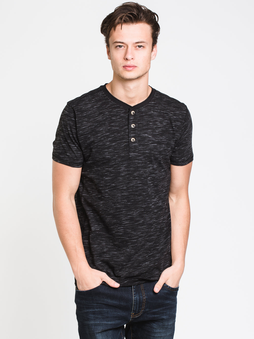 MENS HAL MELANGE HENLEY - CLEARANCE