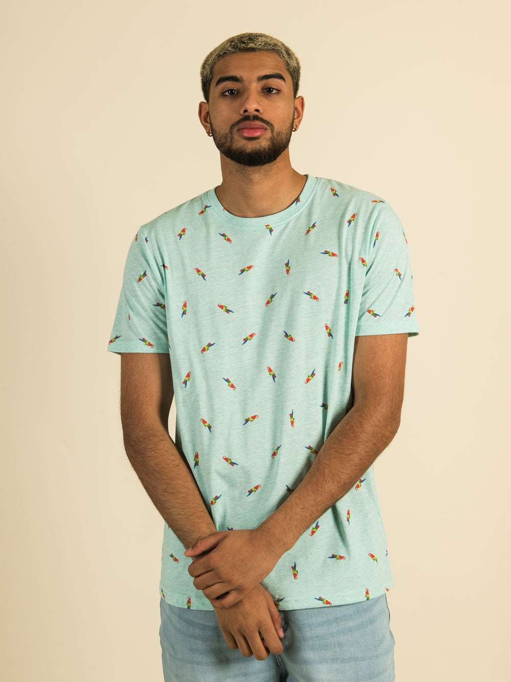 KOLBY EDDIE ALL OVER PRINT MELANGE T-SHIRT  - CLEARANCE