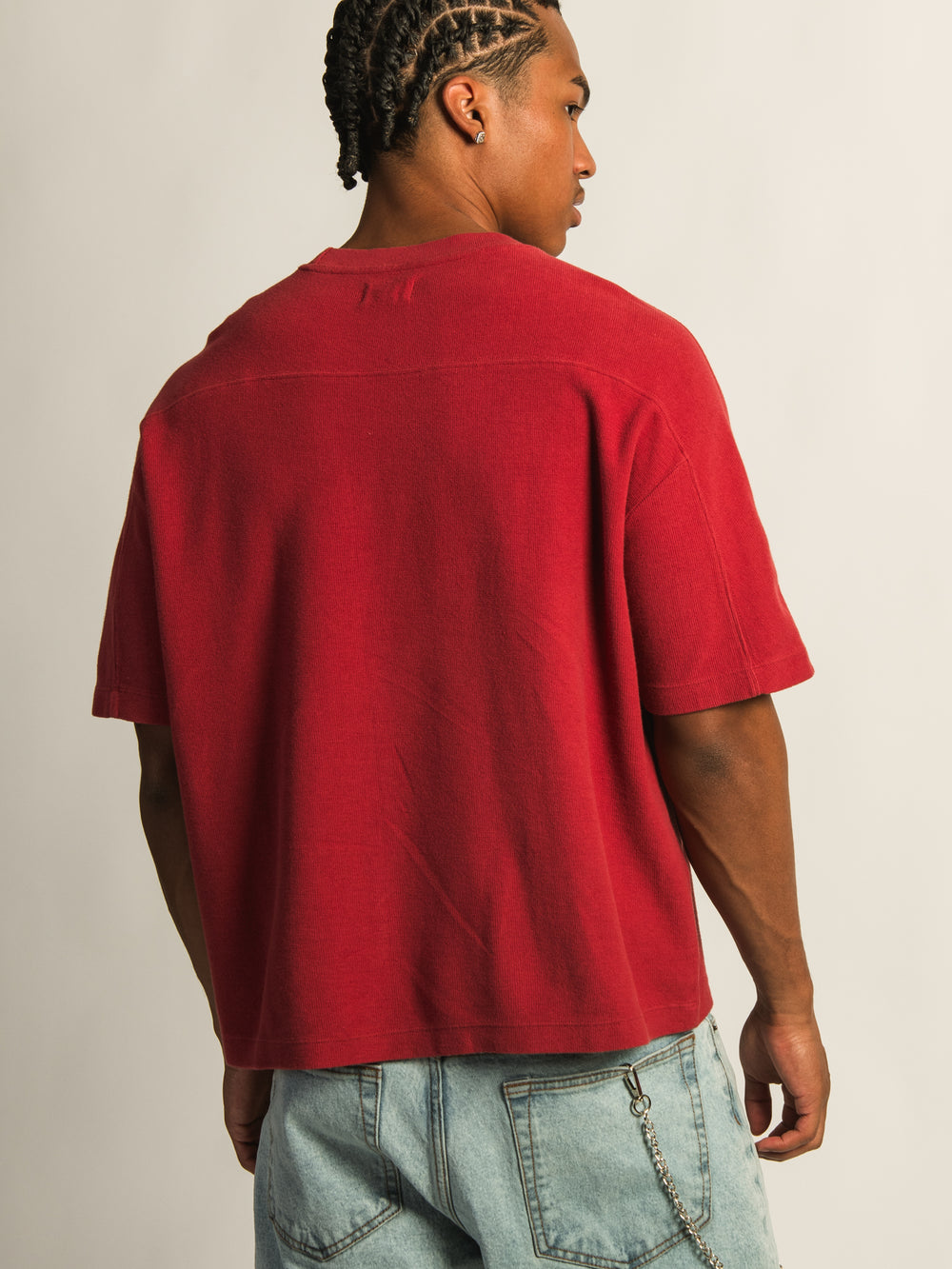 KOLBY SHORT CUT KNIT TEE- CRANBERRY
