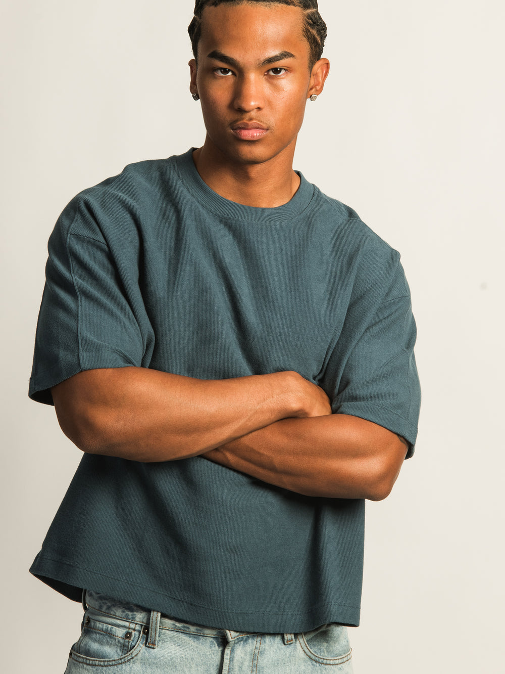 T-SHIRT COURT KOLBY KNIT -TEAL