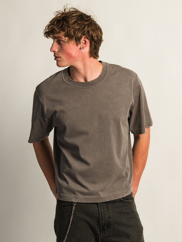 KOLBY SHORT CUT HEAVYWEIGHT TEE - CHARCOAL
